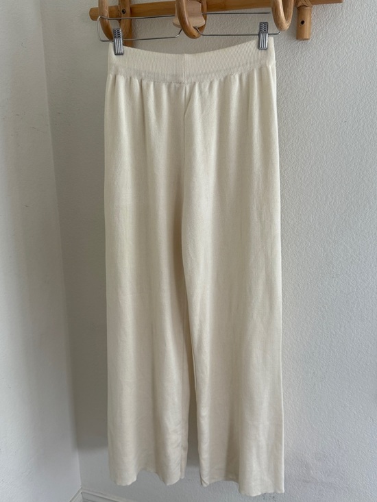 Katch me Pants - Cream wide leg knit pants elastic waistband academia quiet luxury minimalist